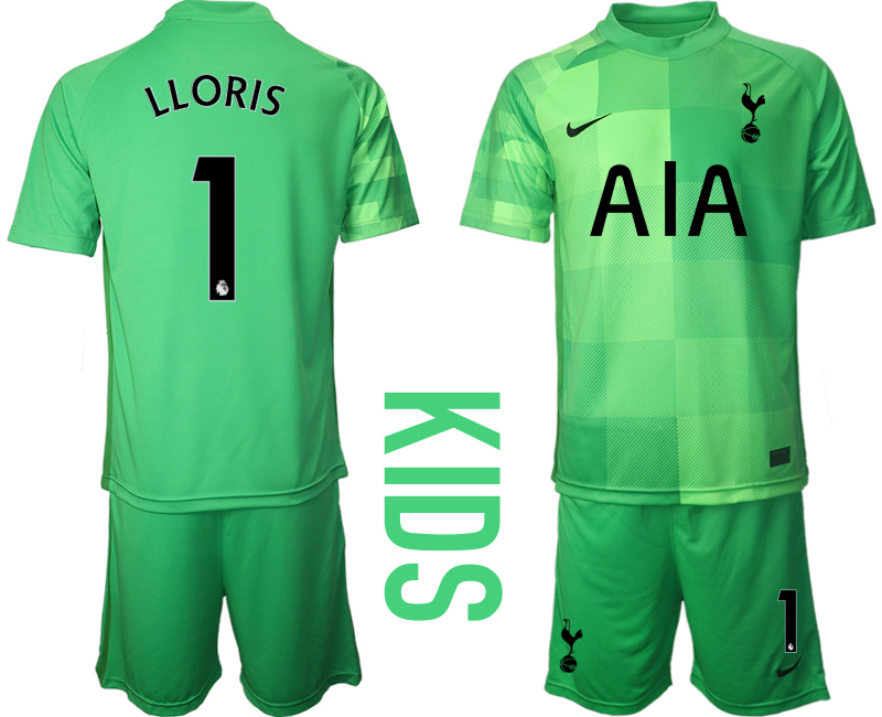 Youth 2021-2022 Club Tottenham green goalkeeper #1 Nike Soccer Jersey